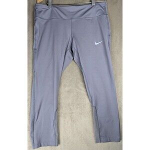 Nike Womens Dri Fit Cropped Pants Workout Running Tights 938602056 SZ L NEW Gray